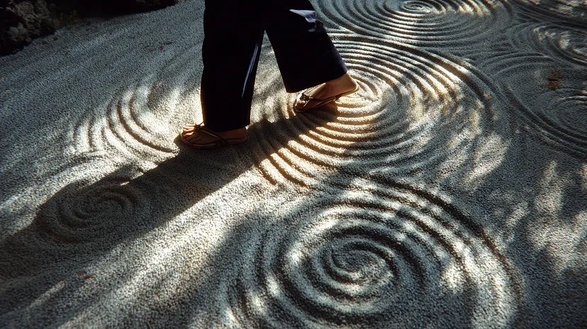 Article cover: "The Sound of Sandals Beats AI" — What a Zen Master Knows That Silicon Valley Doesn't
