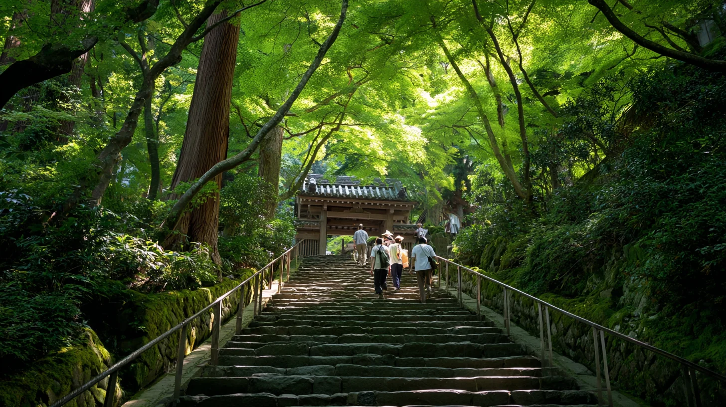 Anbling walking meditation in Kita-Kamakura — illustration
